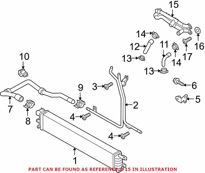 Audi Engine Coolant Pipe 06E121083N